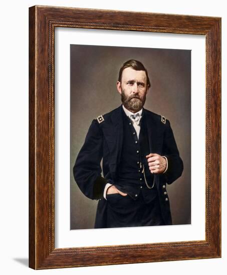 General Ulysses S. Grant Amid His Service During the American Civil War-Stocktrek Images-Framed Photographic Print