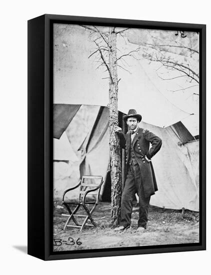 General Ulysses Simpson Grant in the Field at Cold Harbor, 1864-Mathew Brady-Framed Premier Image Canvas