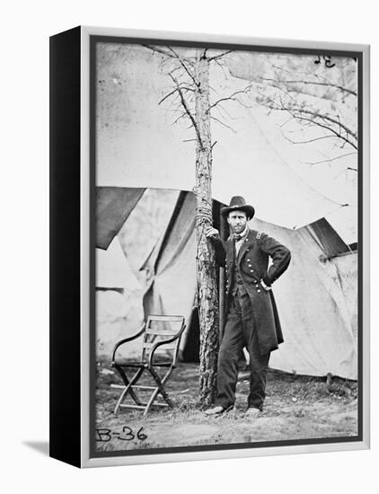 General Ulysses Simpson Grant in the Field at Cold Harbor, 1864-Mathew Brady-Framed Premier Image Canvas