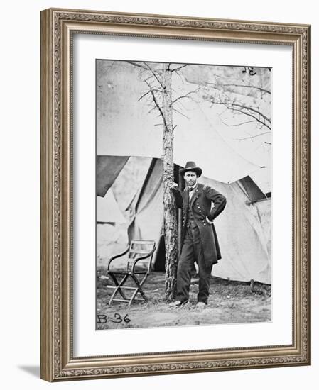 General Ulysses Simpson Grant in the Field at Cold Harbor, 1864-Mathew Brady-Framed Photographic Print