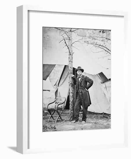 General Ulysses Simpson Grant in the Field at Cold Harbor, 1864-Mathew Brady-Framed Photographic Print