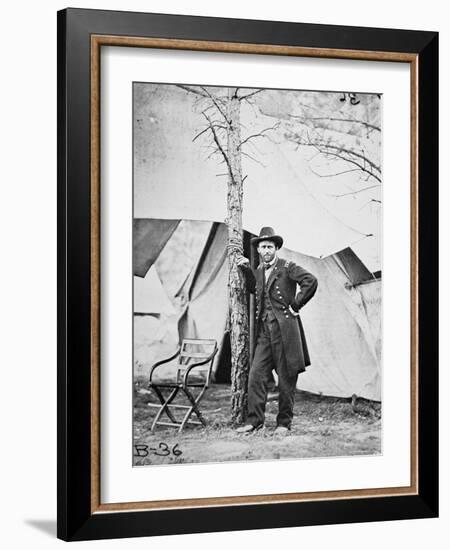 General Ulysses Simpson Grant in the Field at Cold Harbor, 1864-Mathew Brady-Framed Photographic Print