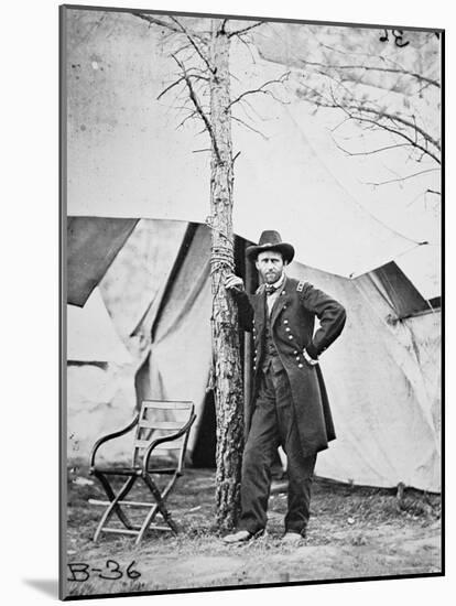 General Ulysses Simpson Grant in the Field at Cold Harbor, 1864-Mathew Brady-Mounted Photographic Print