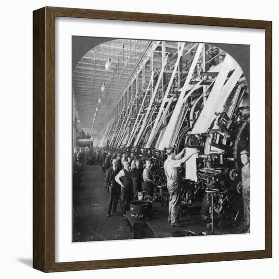 General View of a Large Printing Room in a Cotton Mill, Lawrence, Massachusetts, USA-null-Framed Photographic Print