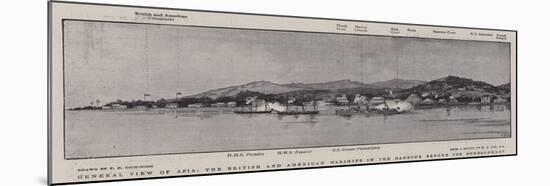 General View of Apia, the British and American Warships in the Harbour before the Bombardment-null-Mounted Giclee Print