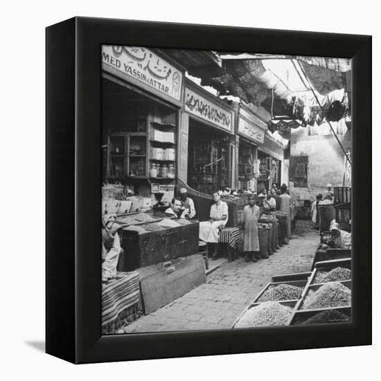 General View of Bazaar Quarter-Bob Landry-Framed Premier Image Canvas