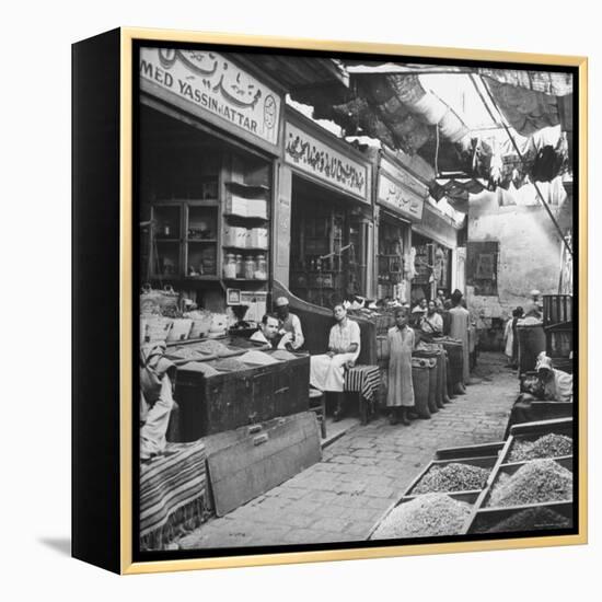 General View of Bazaar Quarter-Bob Landry-Framed Premier Image Canvas