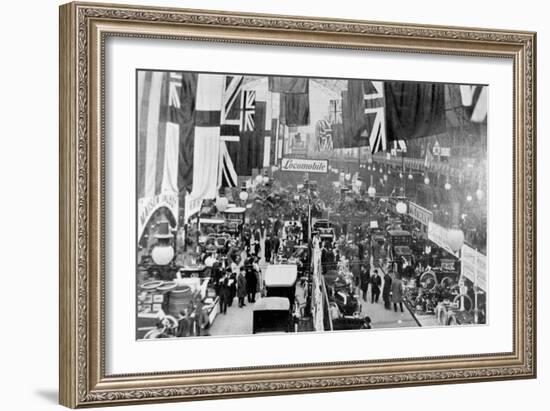 General View of Crowds Inspecting the Exhibits at a Motor Show-English Photographer-Framed Photographic Print