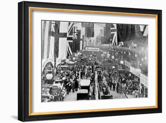 General View of Crowds Inspecting the Exhibits at a Motor Show-English Photographer-Framed Photographic Print