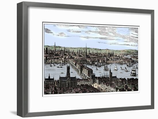 General view of London, 1666, (1909).-Unknown-Framed Giclee Print