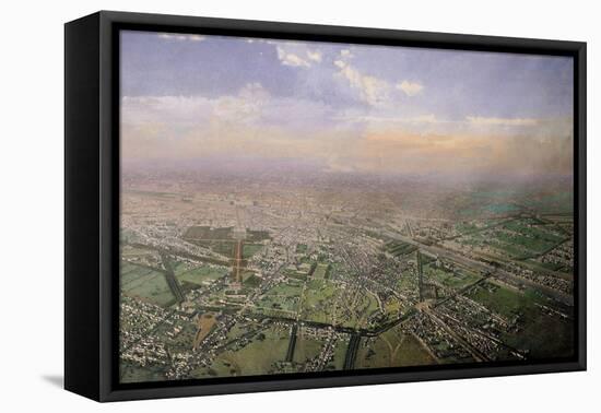 General View of Paris from a Hot-Air Balloon, 1855-Victor Navlet-Framed Premier Image Canvas