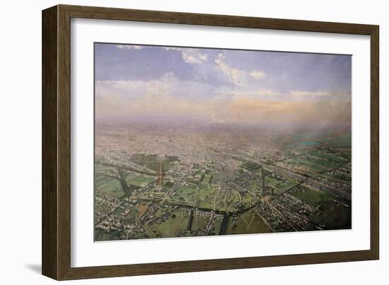 General View of Paris from a Hot-Air Balloon, 1855-Victor Navlet-Framed Giclee Print