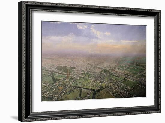 General View of Paris from a Hot-Air Balloon, 1855-Victor Navlet-Framed Giclee Print