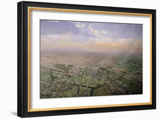 General View of Paris from a Hot-Air Balloon, 1855-Victor Navlet-Framed Giclee Print