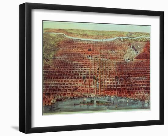 General View of Philadelphia, 1875-Currier & Ives-Framed Giclee Print