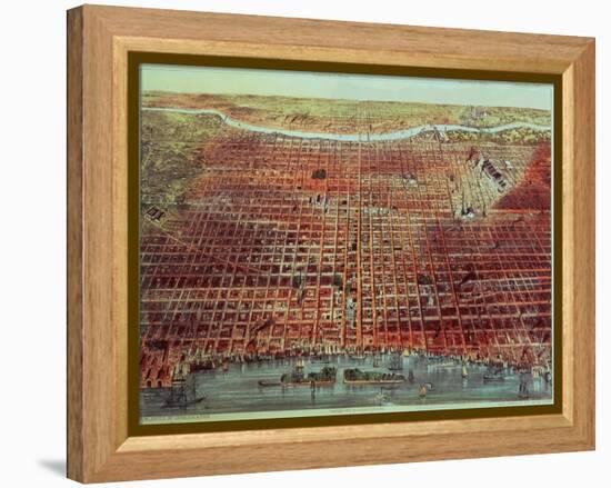 General View of Philadelphia, 1875-Currier & Ives-Framed Premier Image Canvas