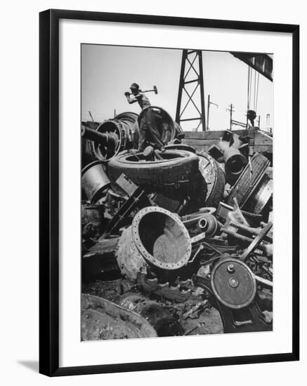 General View of Scrap Metal at Plant-Bernard Hoffman-Framed Premium Photographic Print