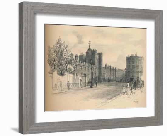 General View of St. Jamess Palace, from Pall Mall, 1902-Thomas Robert Way-Framed Giclee Print