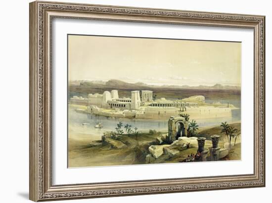 General View of the Island of Philae, Nubia, from "Egypt and Nubia", Vol.1-David Roberts-Framed Giclee Print