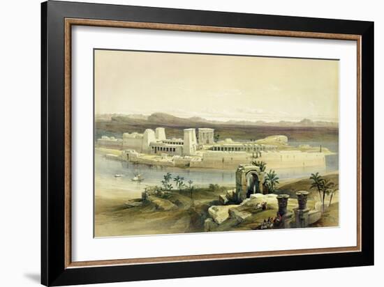 General View of the Island of Philae, Nubia, from "Egypt and Nubia", Vol.1-David Roberts-Framed Giclee Print
