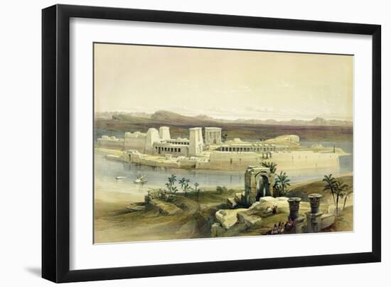General View of the Island of Philae, Nubia, from "Egypt and Nubia", Vol.1-David Roberts-Framed Giclee Print
