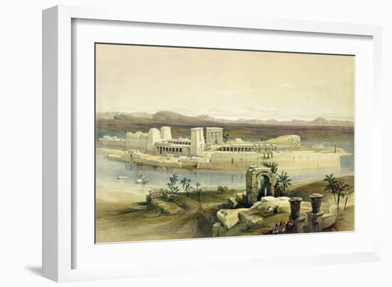 General View of the Island of Philae, Nubia, from "Egypt and Nubia", Vol.1-David Roberts-Framed Giclee Print