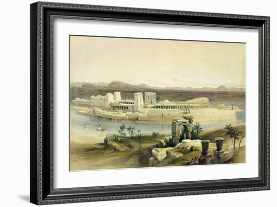 General View of the Island of Philae, Nubia, from "Egypt and Nubia", Vol.1-David Roberts-Framed Giclee Print