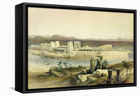 General View of the Island of Philae, Nubia, from "Egypt and Nubia", Vol.1-David Roberts-Framed Premier Image Canvas