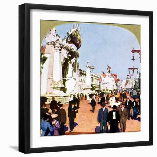 General view of the Pike at the World Fair, St Louis, Missouri, USA, 1904. Artist: Unknown-Unknown-Framed Giclee Print