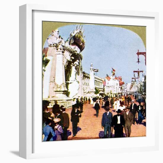 General view of the Pike at the World Fair, St Louis, Missouri, USA, 1904. Artist: Unknown-Unknown-Framed Giclee Print