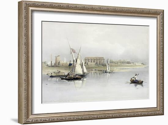 General View of the Ruins of Luxor from the Nile, from "Egypt and Nubia", Vol.1-David Roberts-Framed Giclee Print