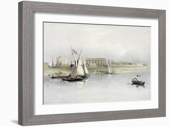 General View of the Ruins of Luxor from the Nile, from "Egypt and Nubia", Vol.1-David Roberts-Framed Giclee Print