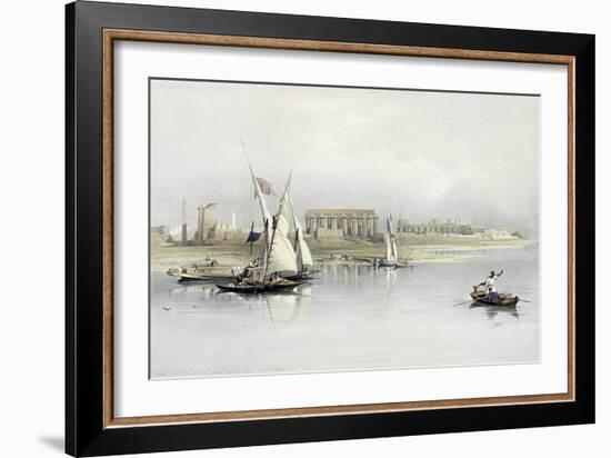 General View of the Ruins of Luxor from the Nile, from "Egypt and Nubia", Vol.1-David Roberts-Framed Giclee Print