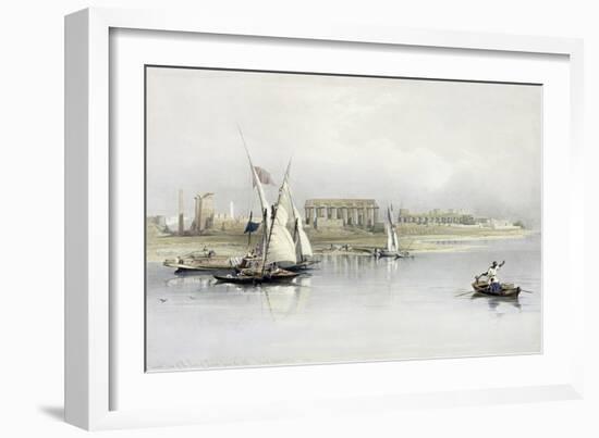 General View of the Ruins of Luxor from the Nile, from "Egypt and Nubia", Vol.1-David Roberts-Framed Giclee Print