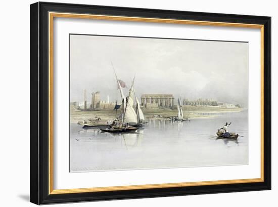 General View of the Ruins of Luxor from the Nile, from "Egypt and Nubia", Vol.1-David Roberts-Framed Giclee Print