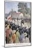 General Voyron Reviewing French Troops, Shanghai, 1900-null-Mounted Giclee Print
