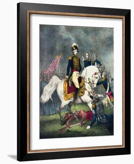 General William H. Harrison at the Battle of Tippecanoe, 1840-Currier & Ives-Framed Giclee Print