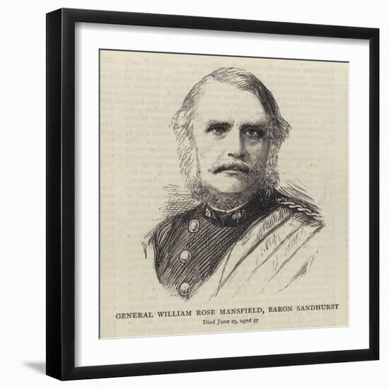 General William Rose Mansfield, Baron Sandhurst-null-Framed Giclee Print
