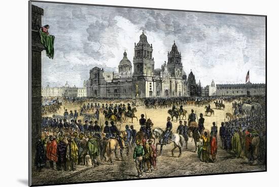 General Winfield Scott Leads U.S. Forces Into Mexico City to End the U.S.-Mexican War, c.1847-null-Mounted Giclee Print