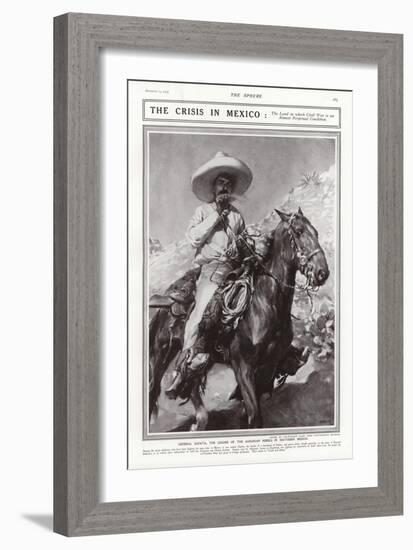 General Zapata, the Leader of the Agrarian Rebels in Southern Mexico, 1913-Addison Thomas Millar-Framed Giclee Print