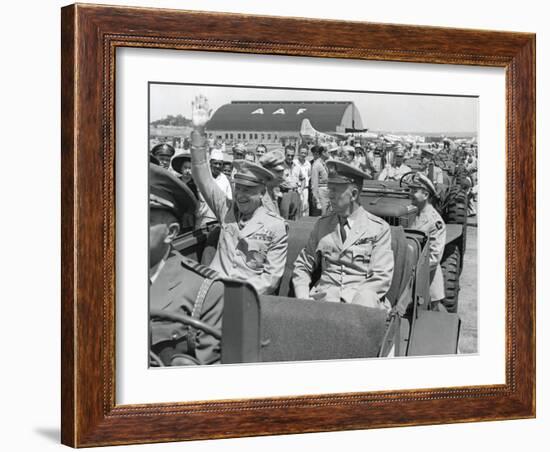 Generals Dwight Eisenhower and George Marshall Sitting in a Jeep at a Washington D.C. Airport-null-Framed Photo