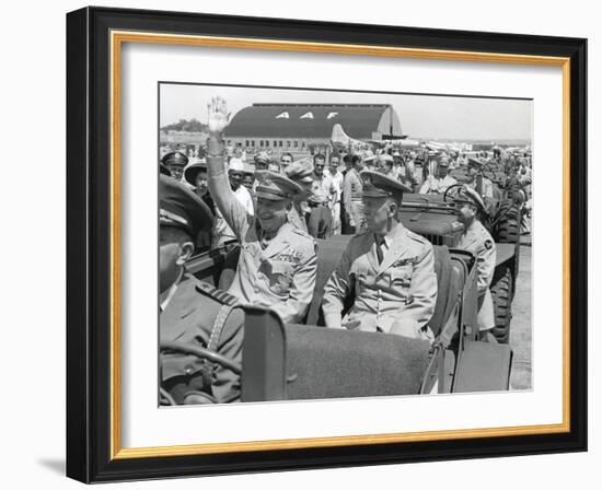 Generals Dwight Eisenhower and George Marshall Sitting in a Jeep at a Washington D.C. Airport-null-Framed Photo