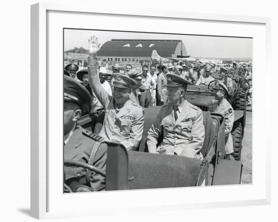 Generals Dwight Eisenhower and George Marshall Sitting in a Jeep at a Washington D.C. Airport-null-Framed Photo