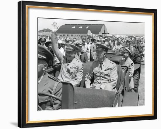 Generals Dwight Eisenhower and George Marshall Sitting in a Jeep at a Washington D.C. Airport-null-Framed Photo