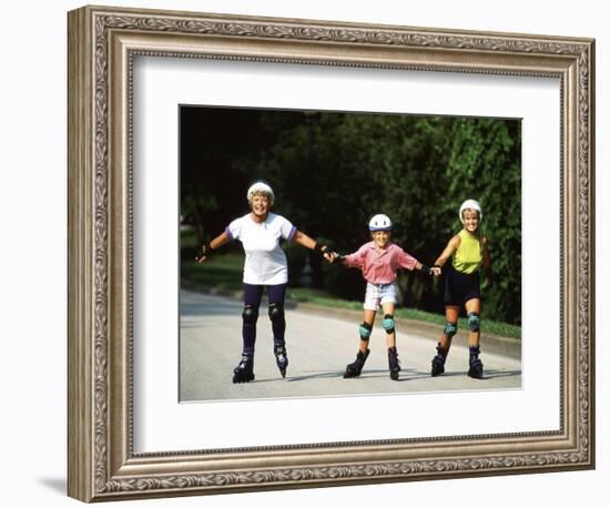 Generations of Women Rollerblading Together-Bill Bachmann-Framed Photographic Print