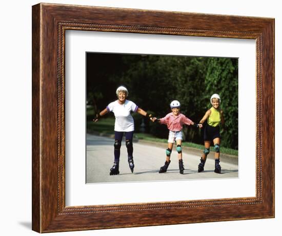 Generations of Women Rollerblading Together-Bill Bachmann-Framed Photographic Print