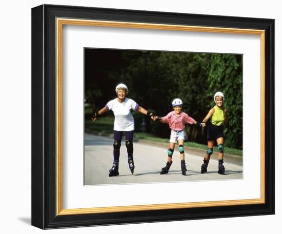 Generations of Women Rollerblading Together-Bill Bachmann-Framed Photographic Print