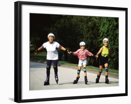 Generations of Women Rollerblading Together-Bill Bachmann-Framed Photographic Print