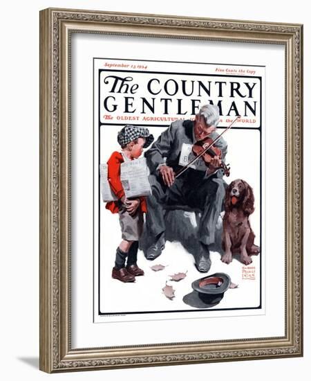 "Generous Newsboy," Country Gentleman Cover, September 13, 1924-William Meade Prince-Framed Giclee Print