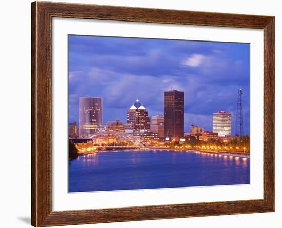 Genesee River and Rochester Skyline, New York State, United States of America, North America-Richard Cummins-Framed Photographic Print